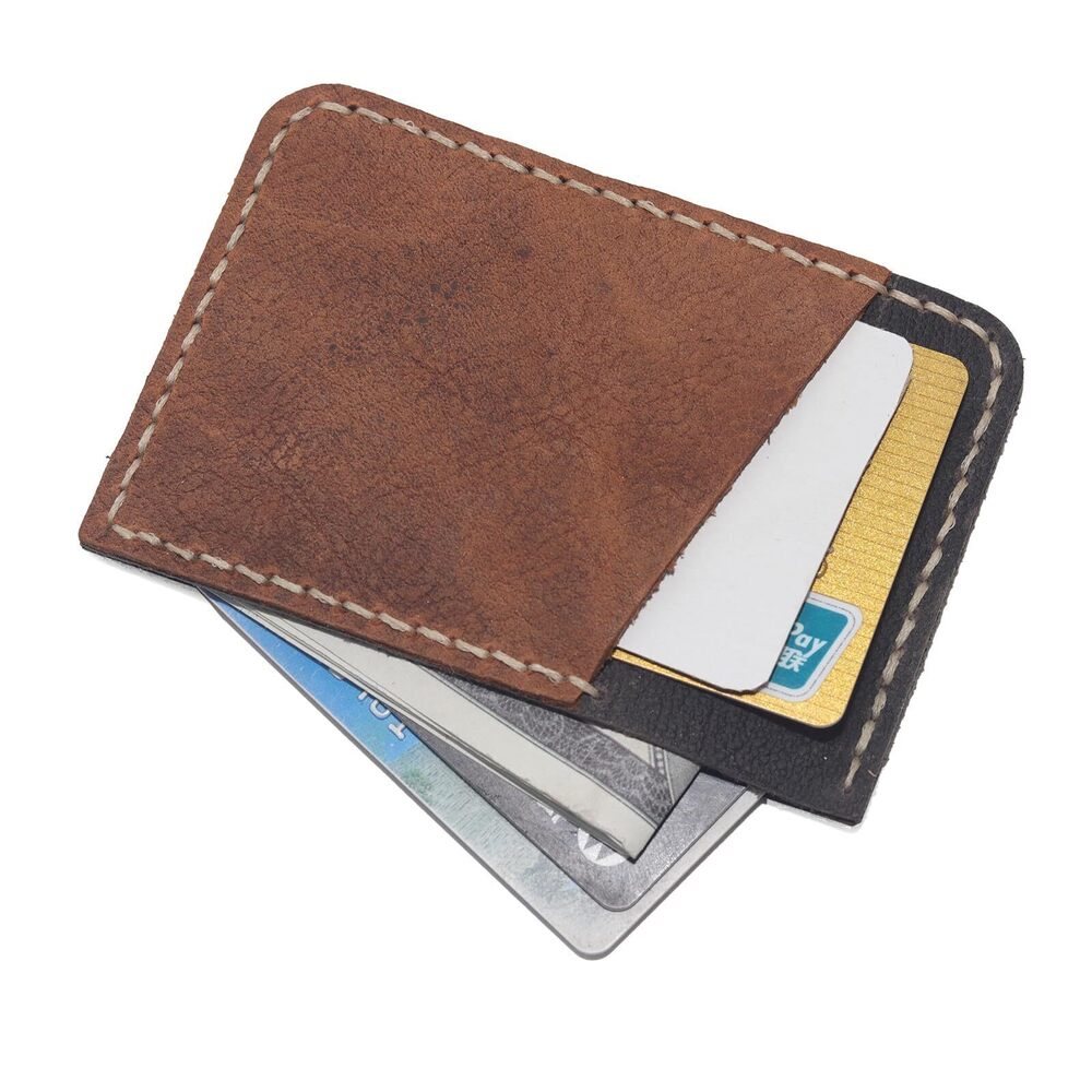 6121 Handmade Leather Slim Front Pocket Wallet & - Ultra Thin Minimalist